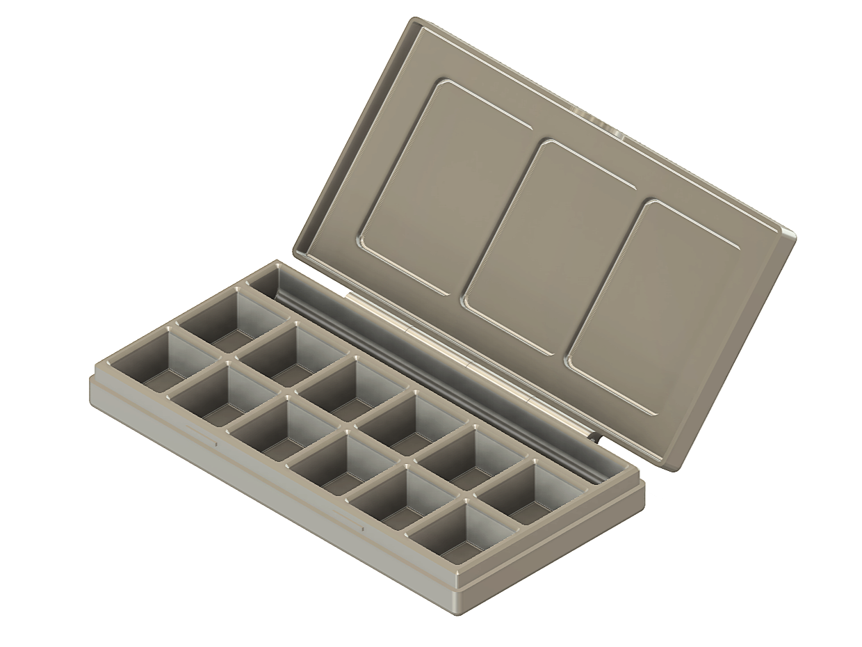A file clip in travel paint pallet with brush holder and mixing wells - photo 2