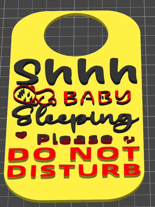 Baby sleeping door hanger