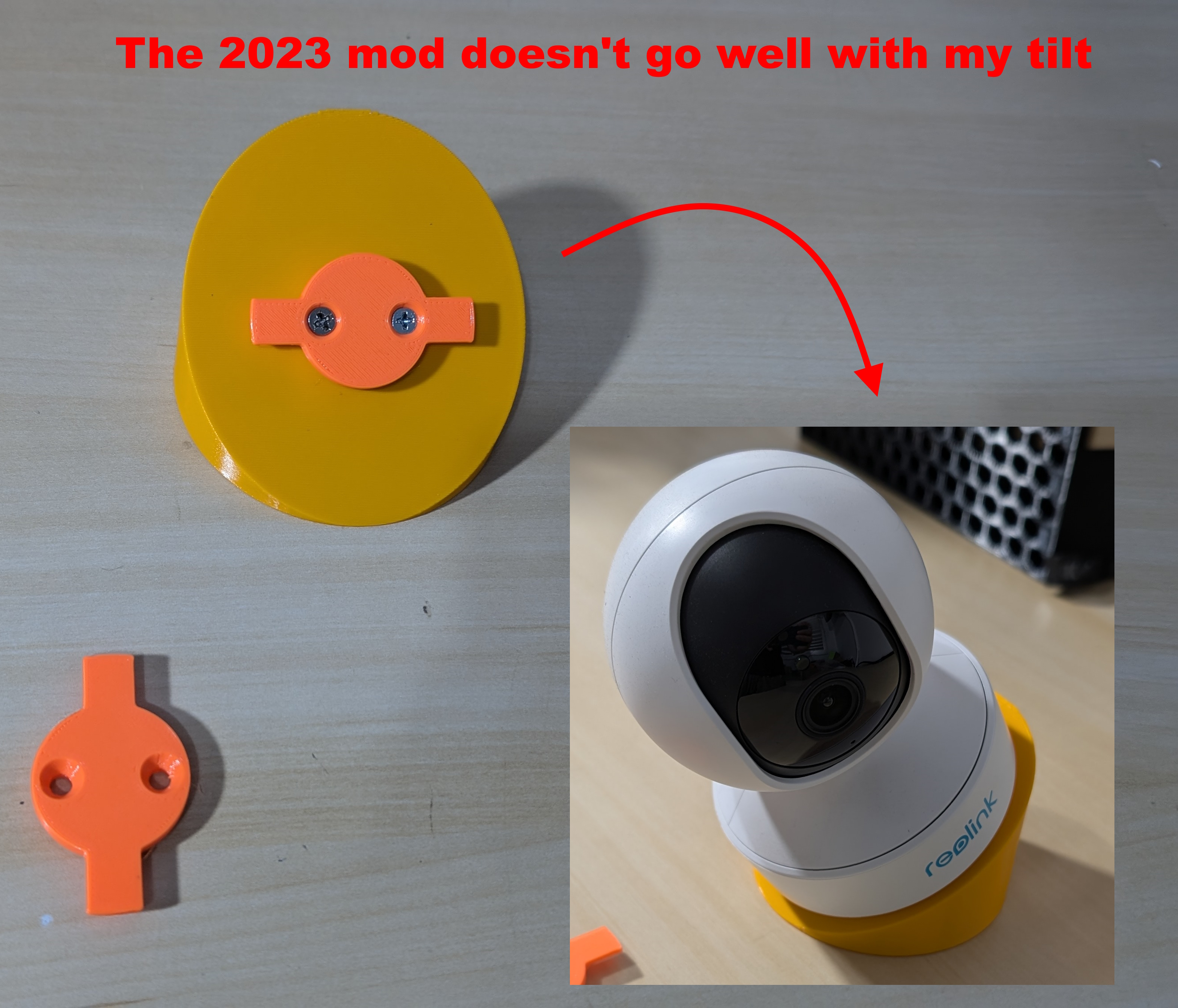 Reolink E1 mount - new and old model - adapted for my tilt mount - photo 3