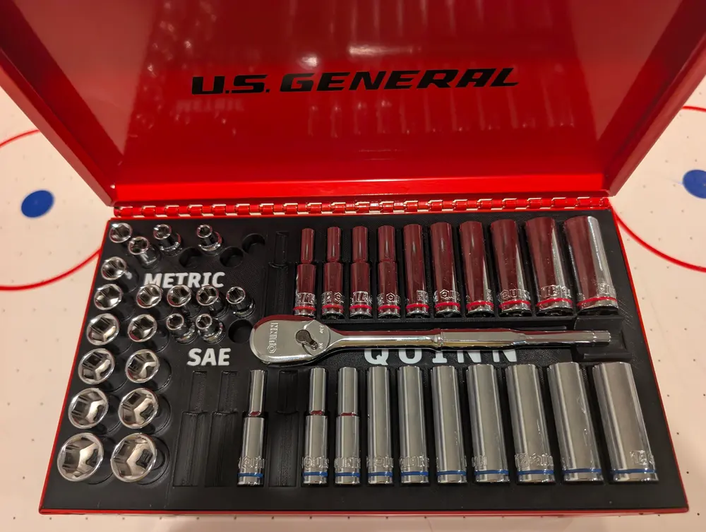 Harbor Freight US General mini toolbox Quinn Master Set socket tray