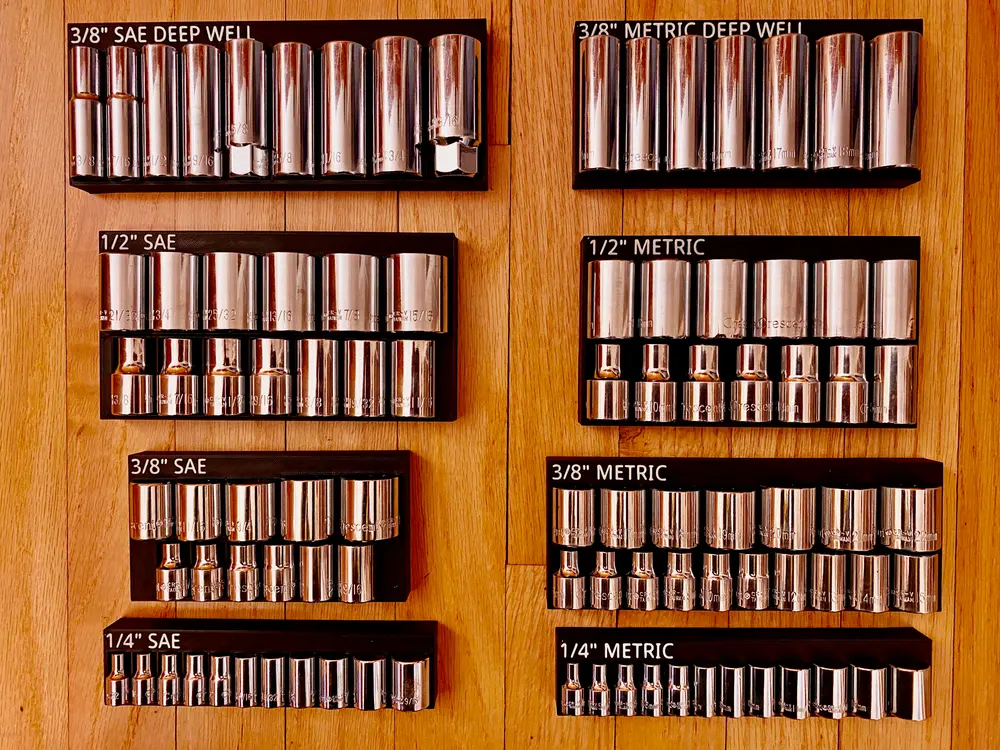 SAE and Metric Socket Organizer Trays
