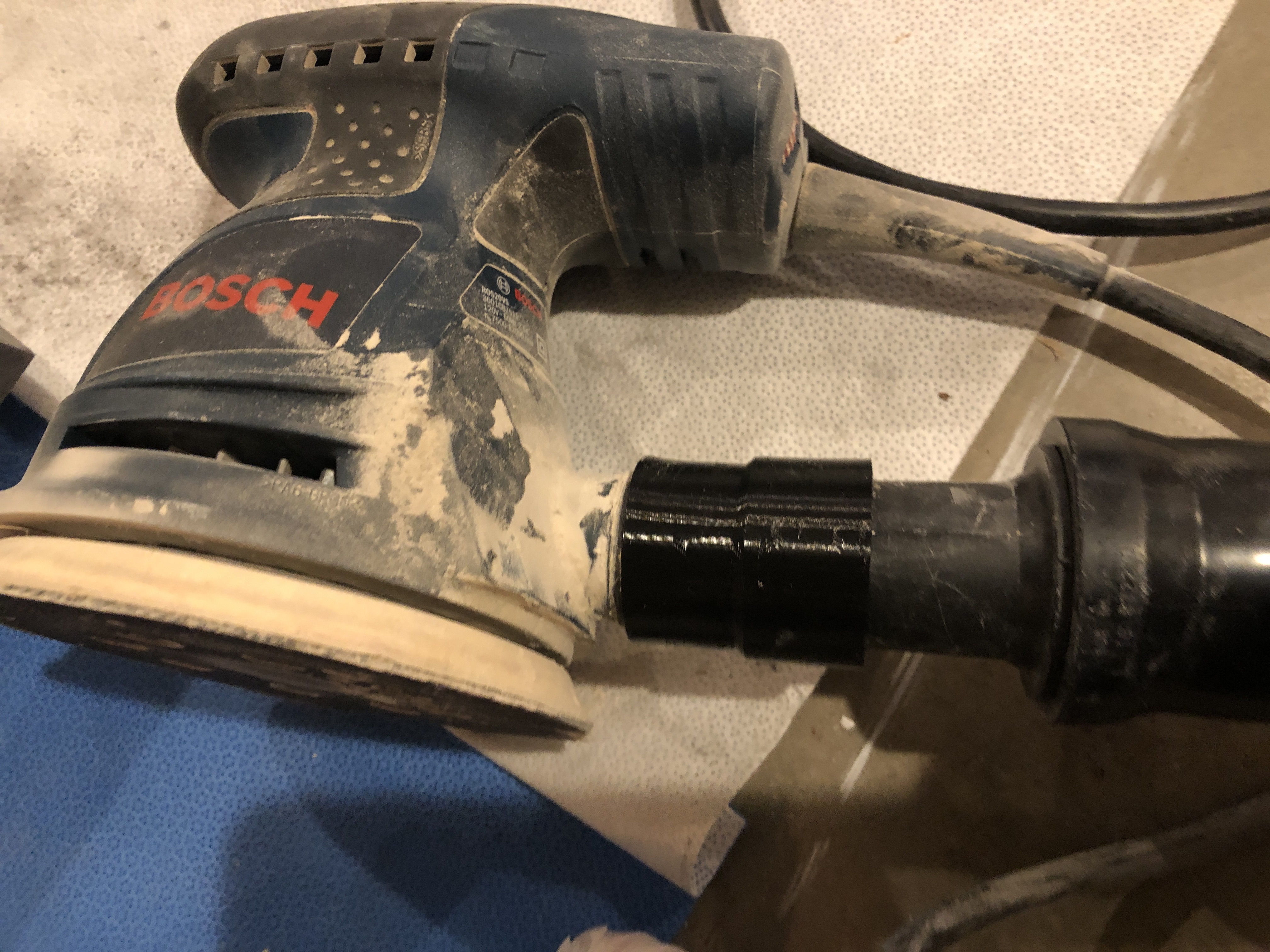 vacuum adapter from Bosch orbital sander to Rigid Shop Vacuum hose