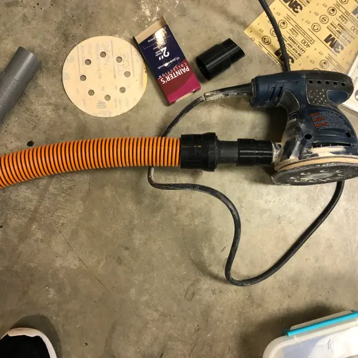 vacuum adapter from Bosch orbital sander to Rigid Shop Vacuum hose - photo 2