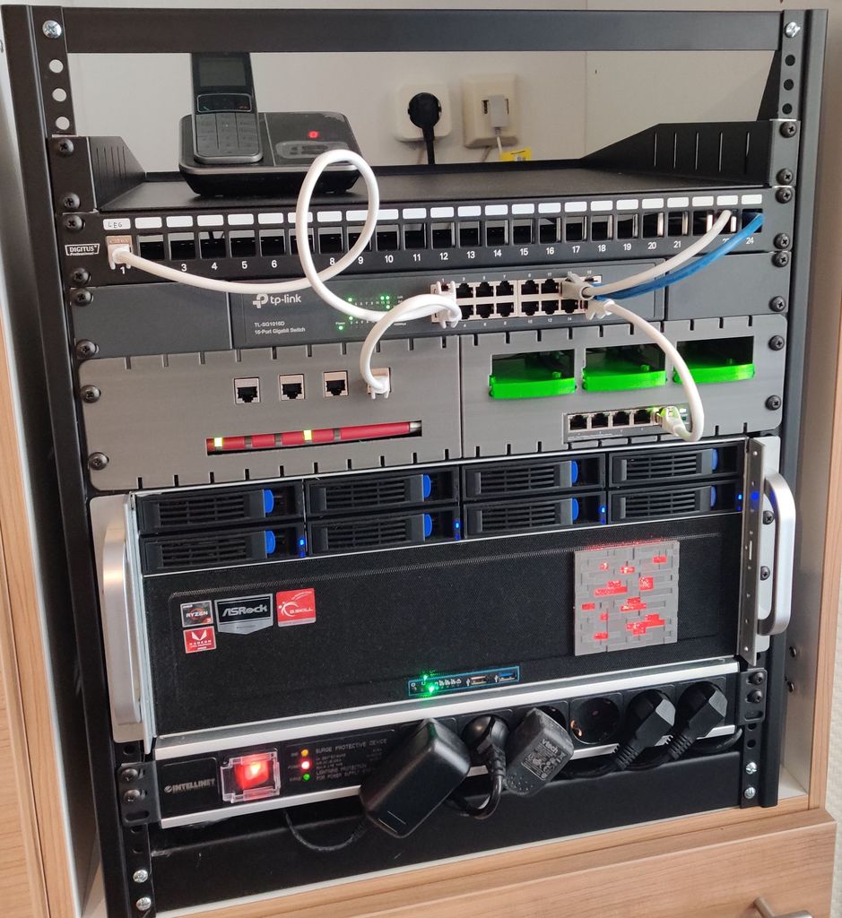 Fritzbox Router / PoE Switch / Raspberry 19" 2U Rack Mount