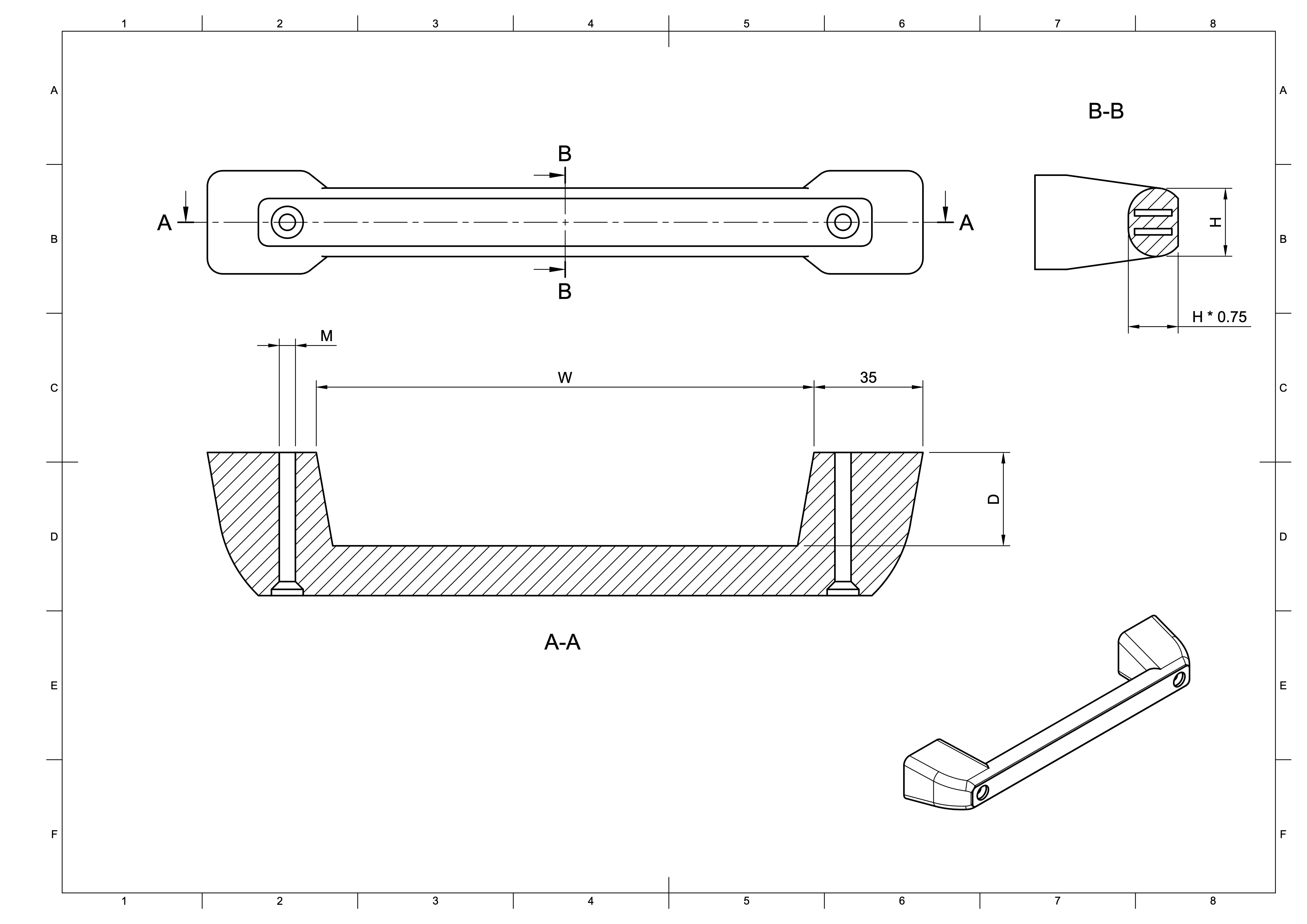 Door or Drawer Handle, Front Mounted - Various Sizes - photo 3