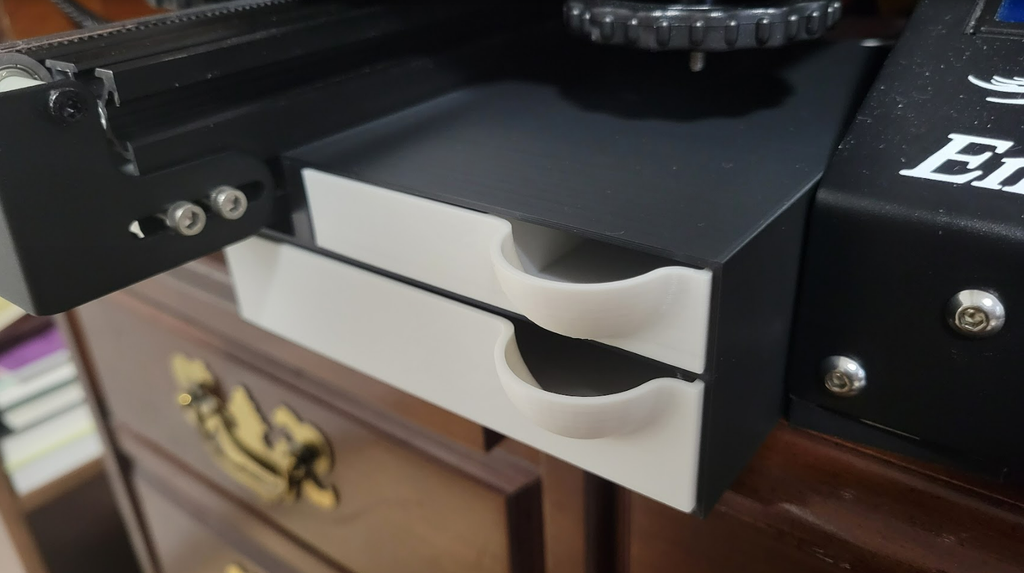 Ender 3 Pro shorter drawer (fits recently manufactured Ender 3 Pro machines that have less space under the bed)