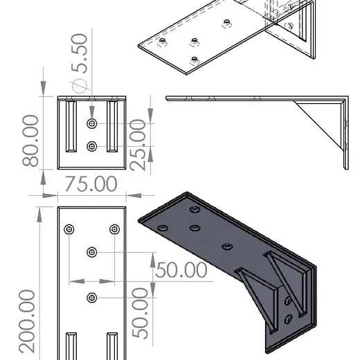 Support Wall Bracket For IKEA Lack Enclosure - photo 2