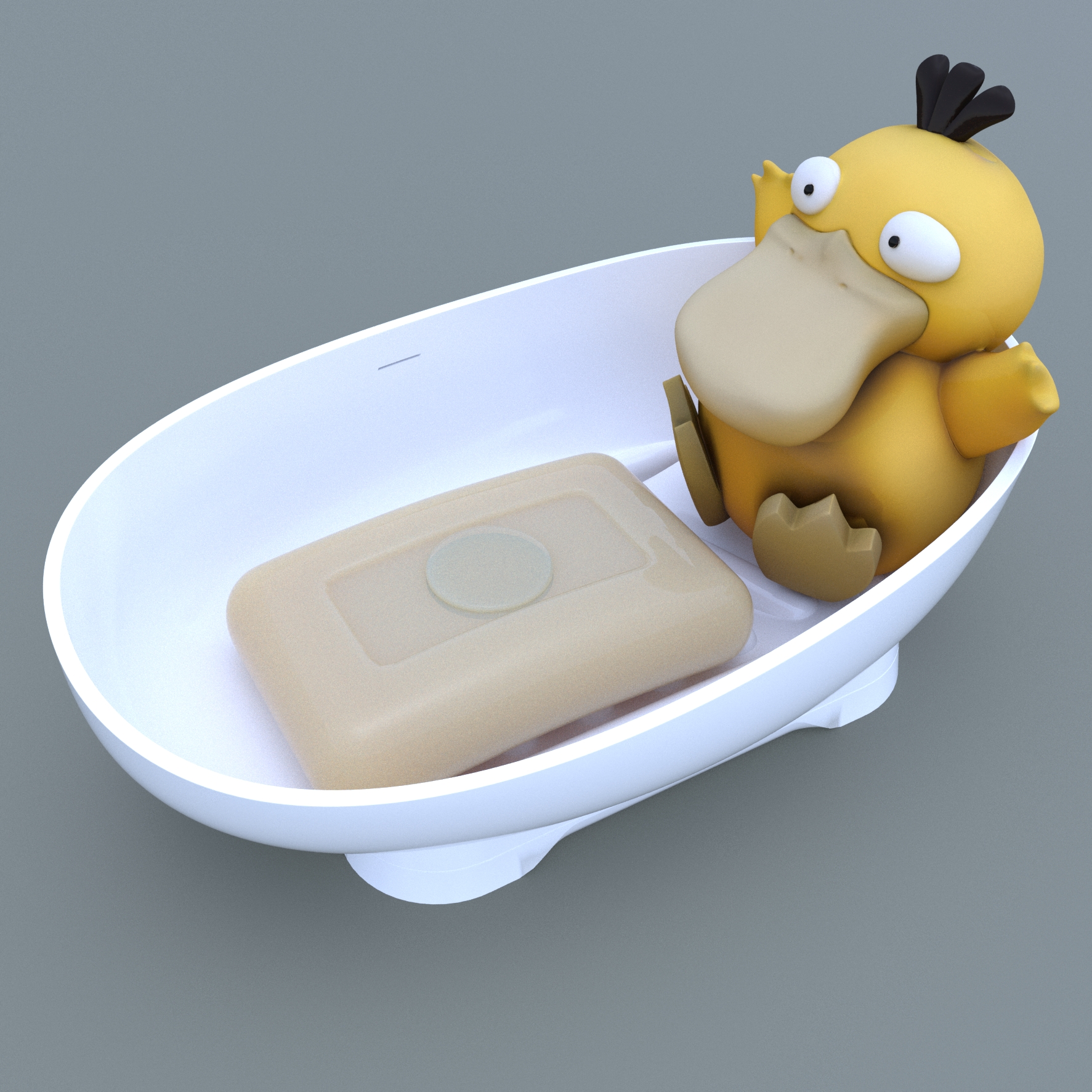 ℗054 Psyduck Soap Dish 3D model