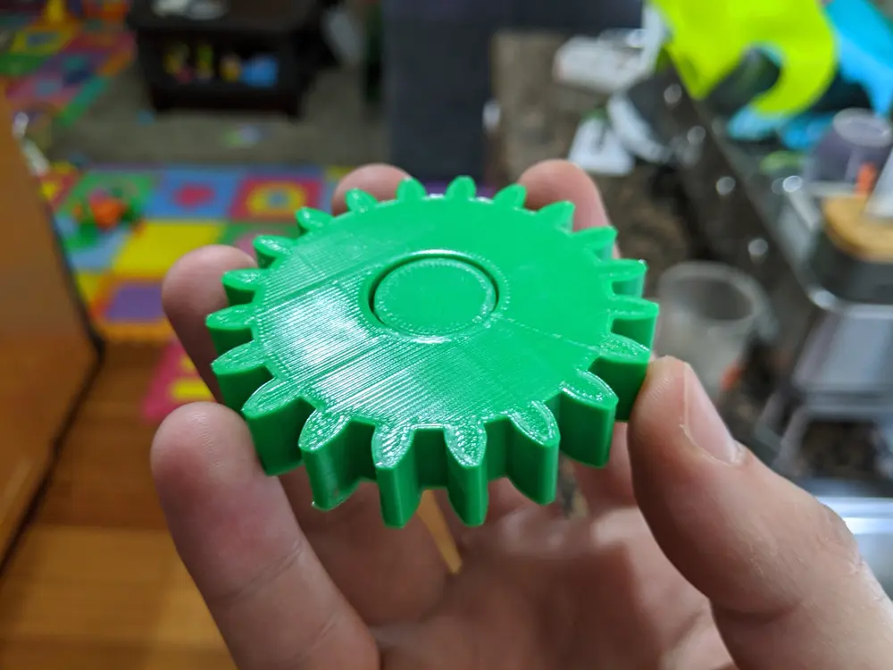 Fridge Magnet Gear Spinner With Built-In Magnet