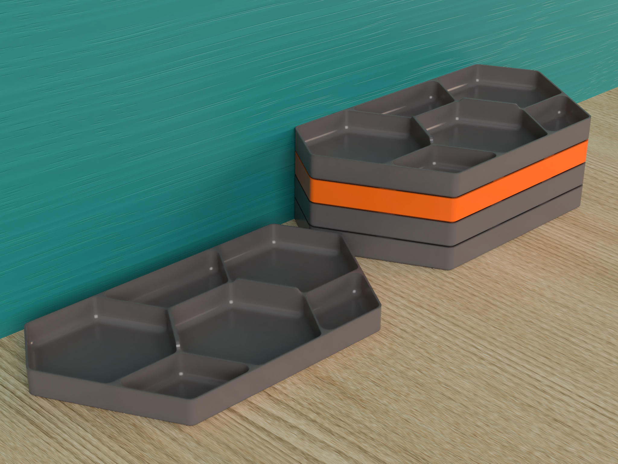 Hex Parts Tray (Stackable)