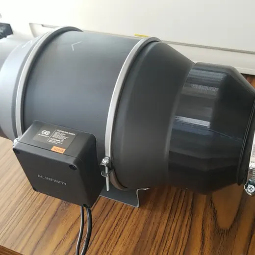 AC Infinity Cloudline S6 to 4" dryer hose adapter.