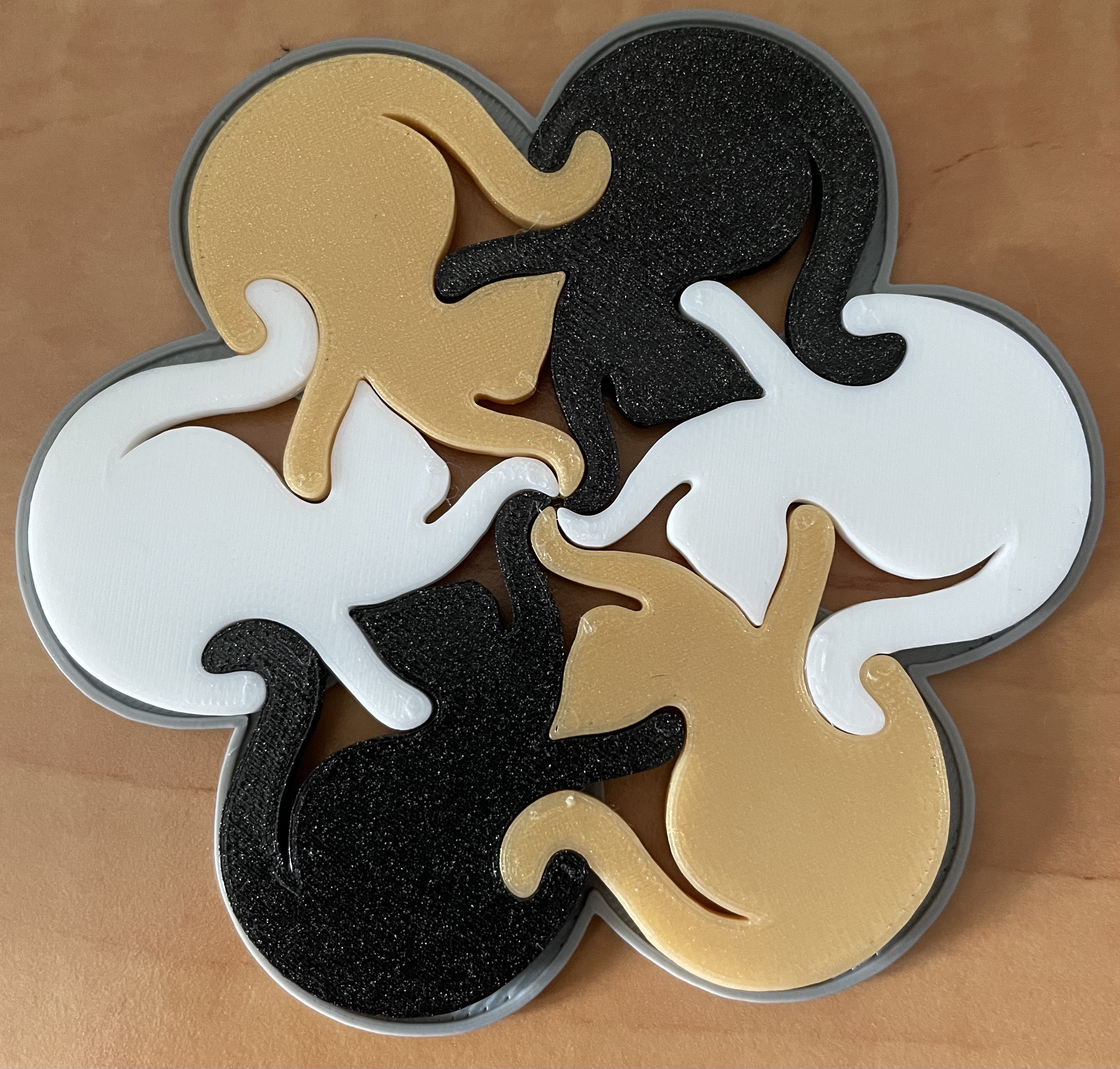 Puzzle Cat Coaster + support