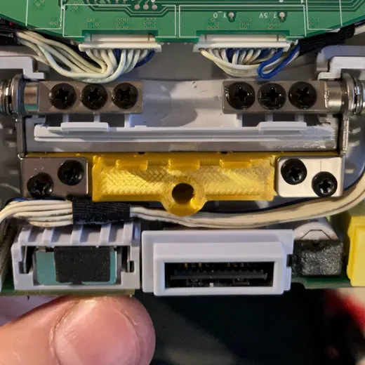 PSone LCD Screen Bottom Hinge Screw Hole Repair - photo 2
