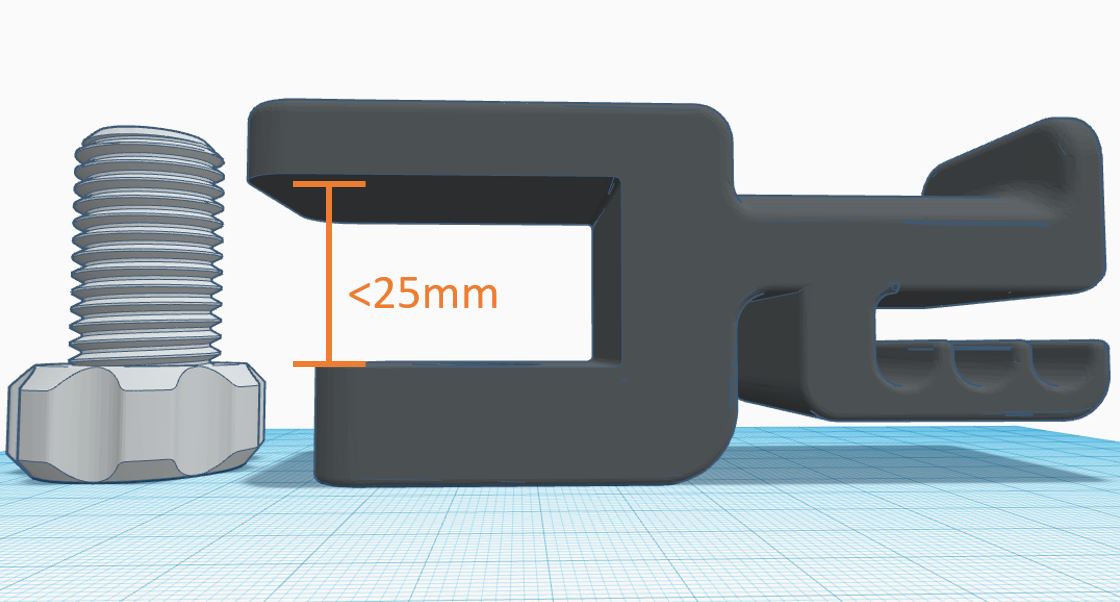 Desk Mount Headphone Holder FOR THIN DESKS (< 25 mm) - non-flipped cable management