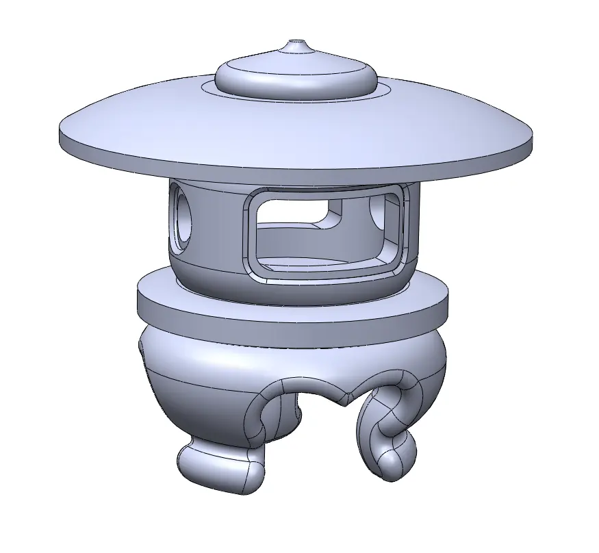 Miniature clawfoot garden pagoda stone lantern - photo 2