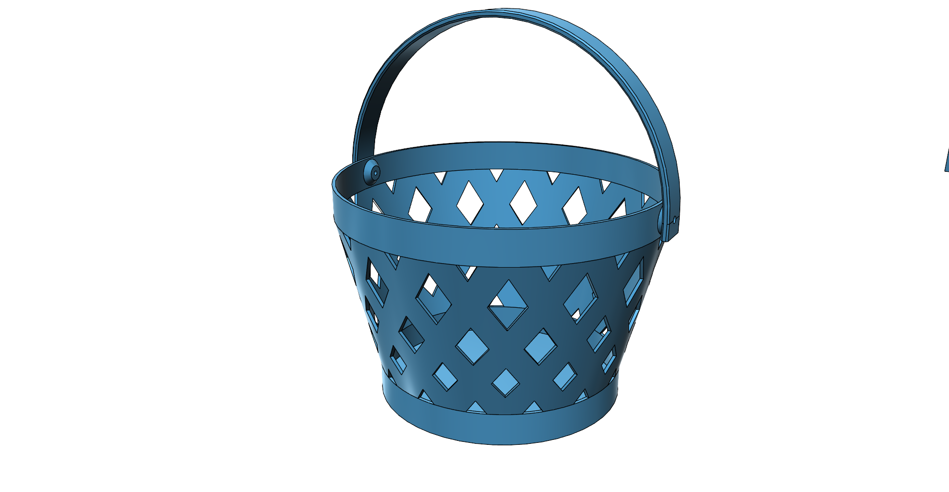 Basket round basket with handle holder bucket toy kid kids children easy print 3 versions kosik pro deti easy print printable without support, tested - photo 3
