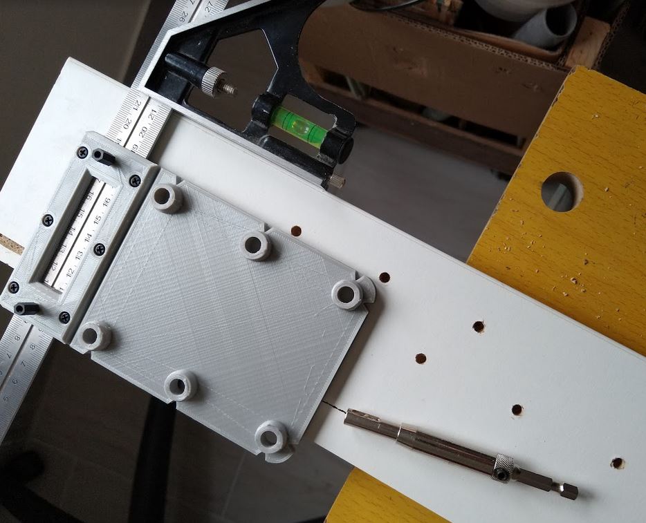 Drill guide for shelf pins