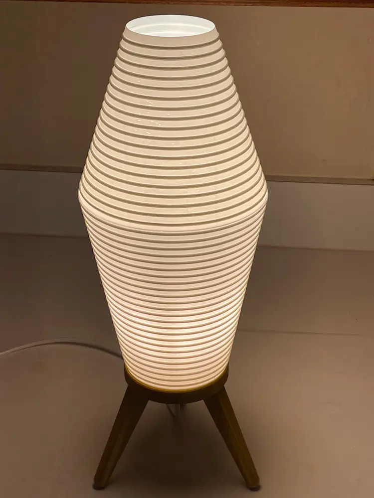 Mid-century Modern Lamp Shade and Stand - Honeycomb