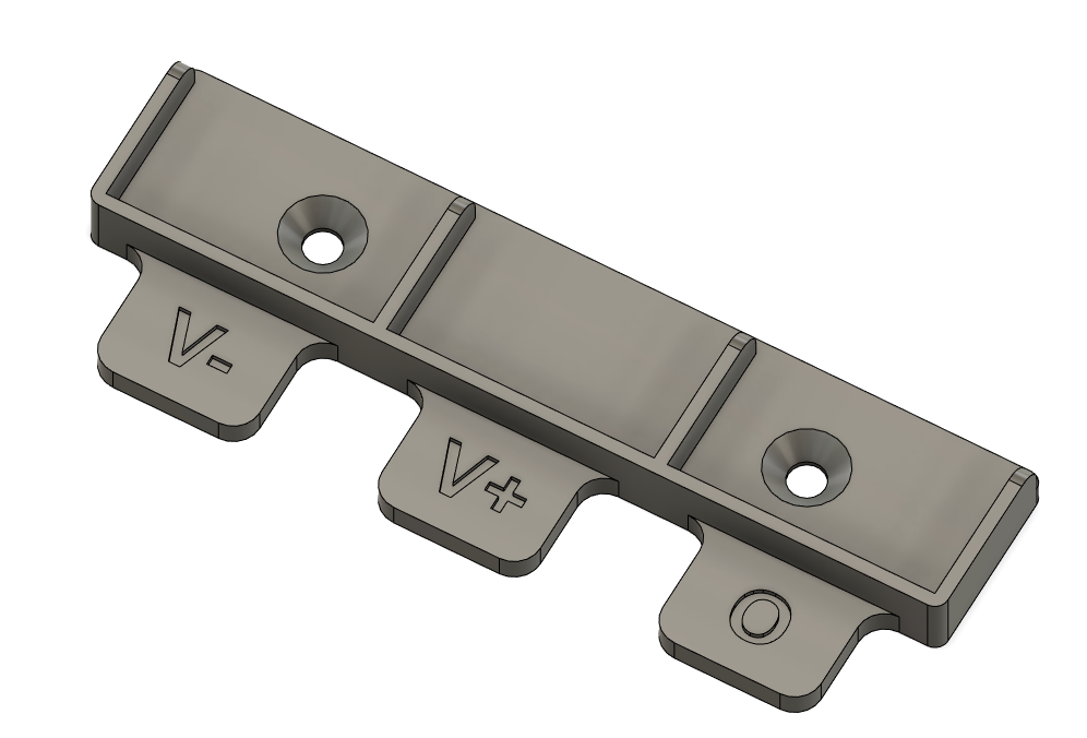 Mount for 3x5wire WAGO connectors with mains power labels, holes for Voron DIN clip - photo 2