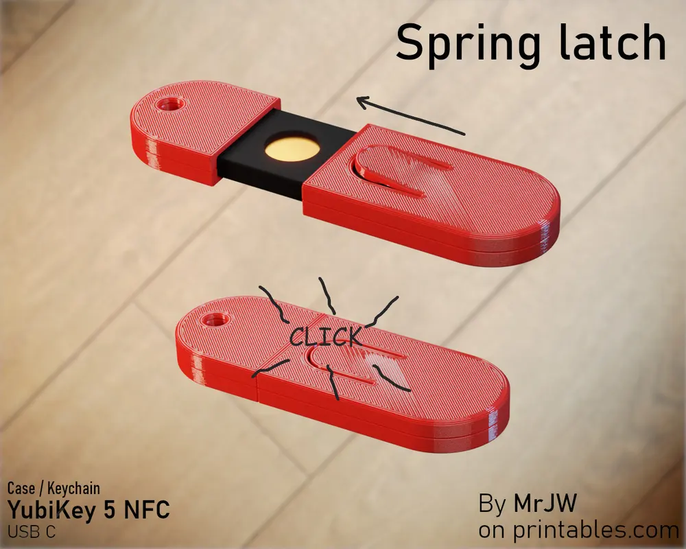 YubiKey 5C NFC Case/Keychain (USB C only) with STEP file - photo 3