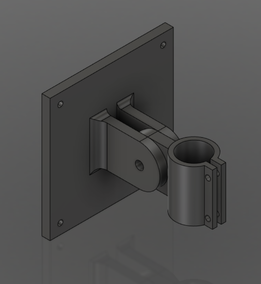 VESA 100x100 Mount for Vertically Oriented 3/4 Iron Pipe