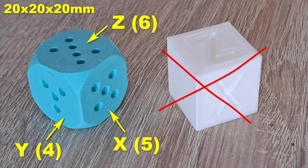 Dice as 20mm XYZ calibration cube - photo 2