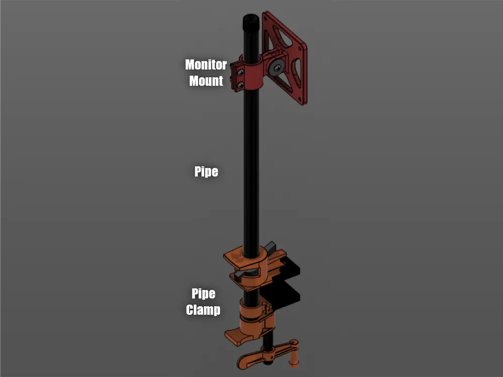 DIY Monitor Pipe Clamp Mount - photo 2