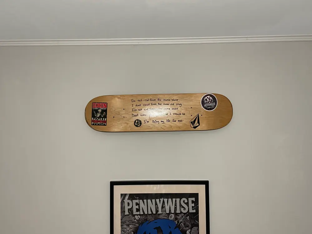Skateboard Deck Wall Mount