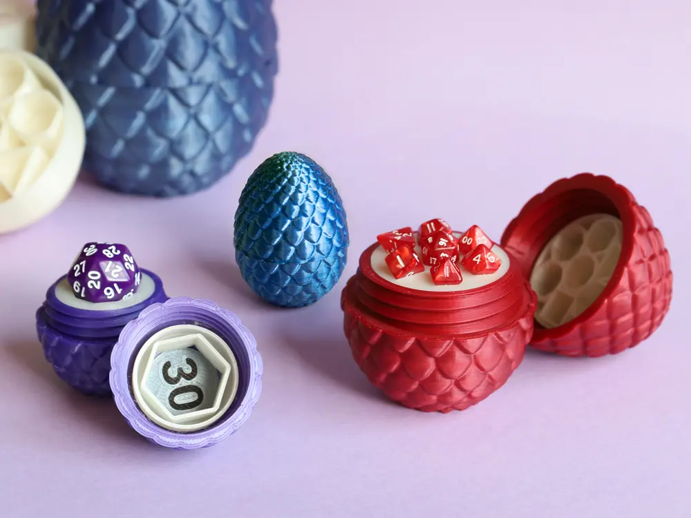 Dragon Egg dice box inserts - Customizable OpenSCAD