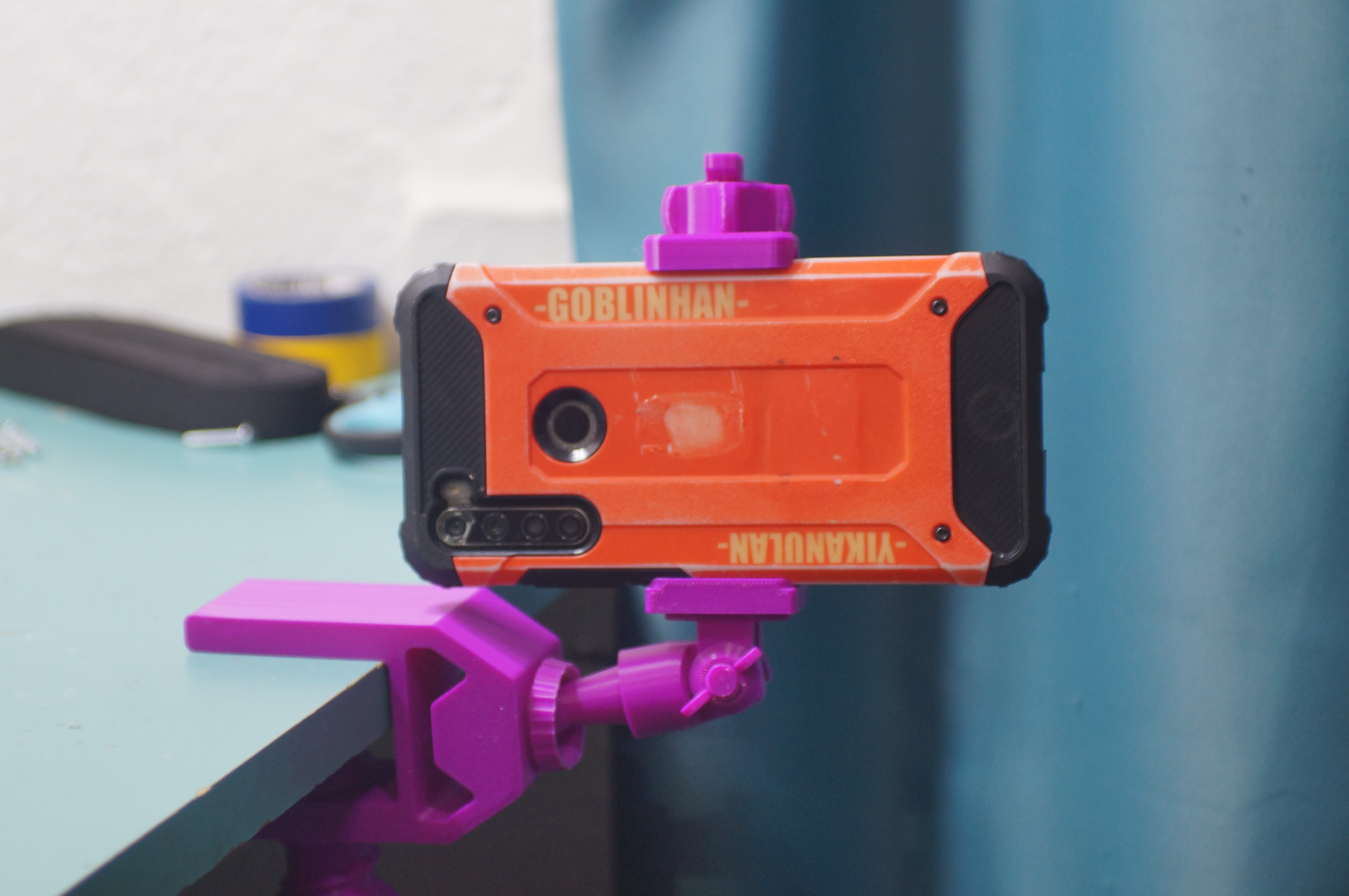 Shelf / Table Clamp Phone Stand / Holder (Masaya Geçirmeli Telefon Tutucu)