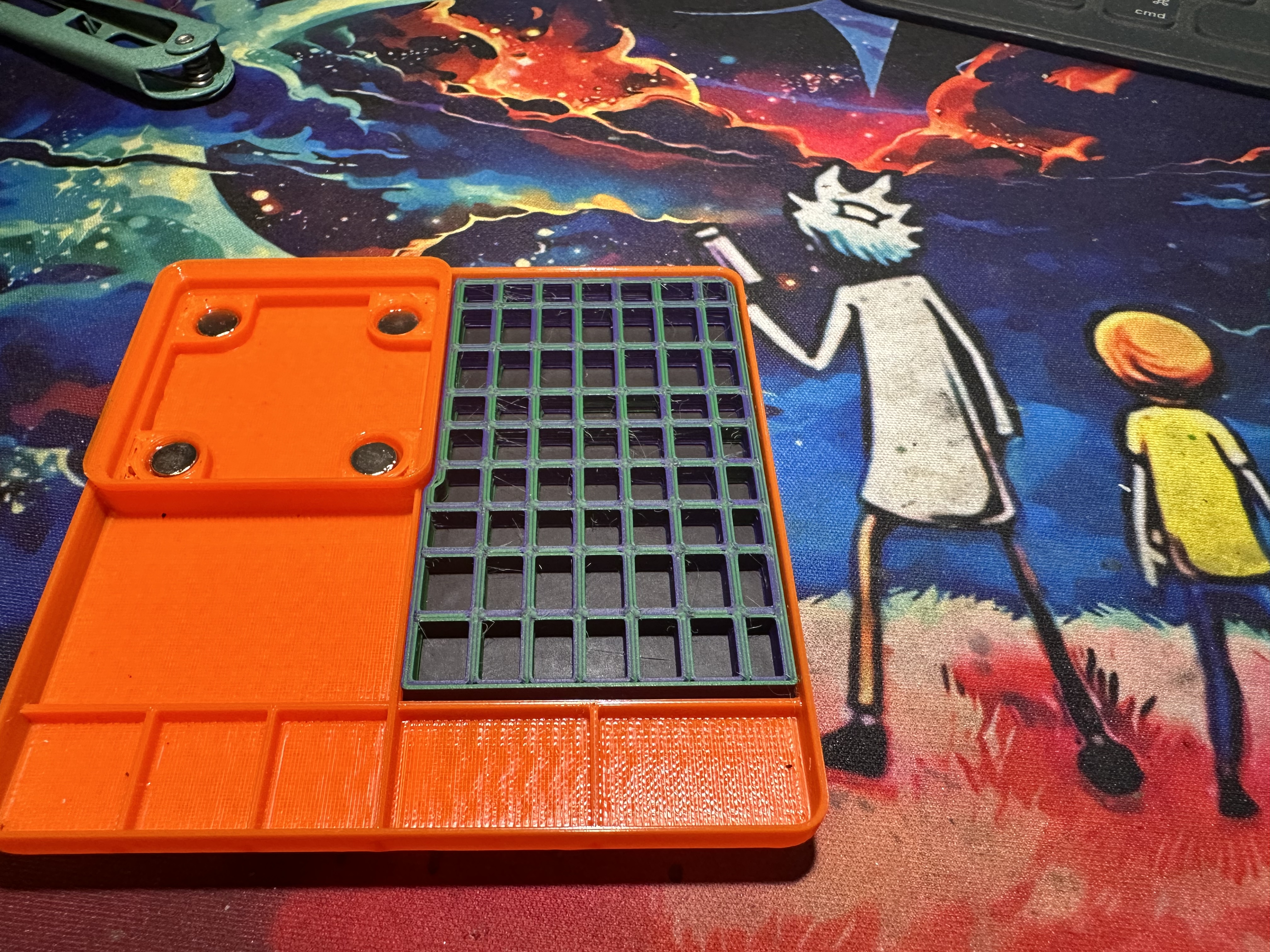 V3.1 Gridfinity Big/Small Parts Project Tray W/ 1x1 Screw Bin, 63 Slot  Grid Magnet Tray & Stackable Lid - photo 4