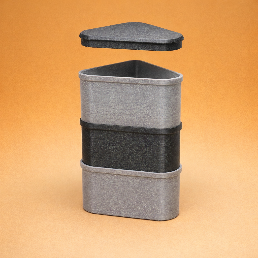 Corner Stackable Storage Bin with Lid (Modular Desk Organizer) - photo 2