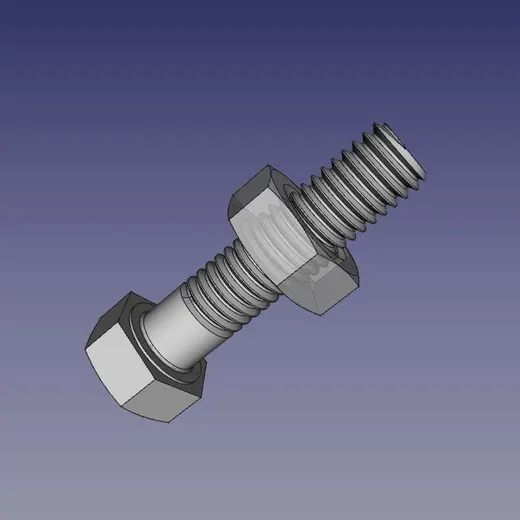3D printable M5 Hex Screw and Nut