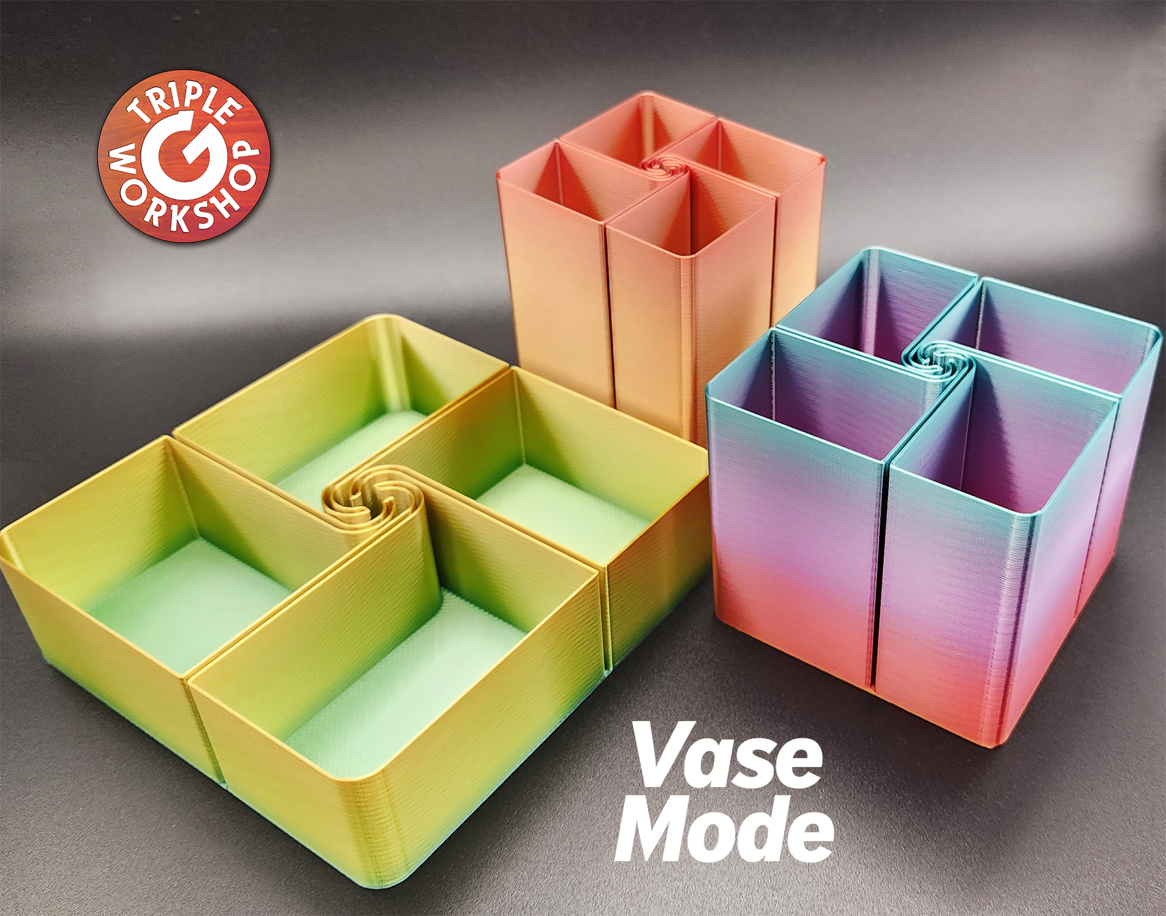 4 Compartment Caddy with a Twist - Vase Mode