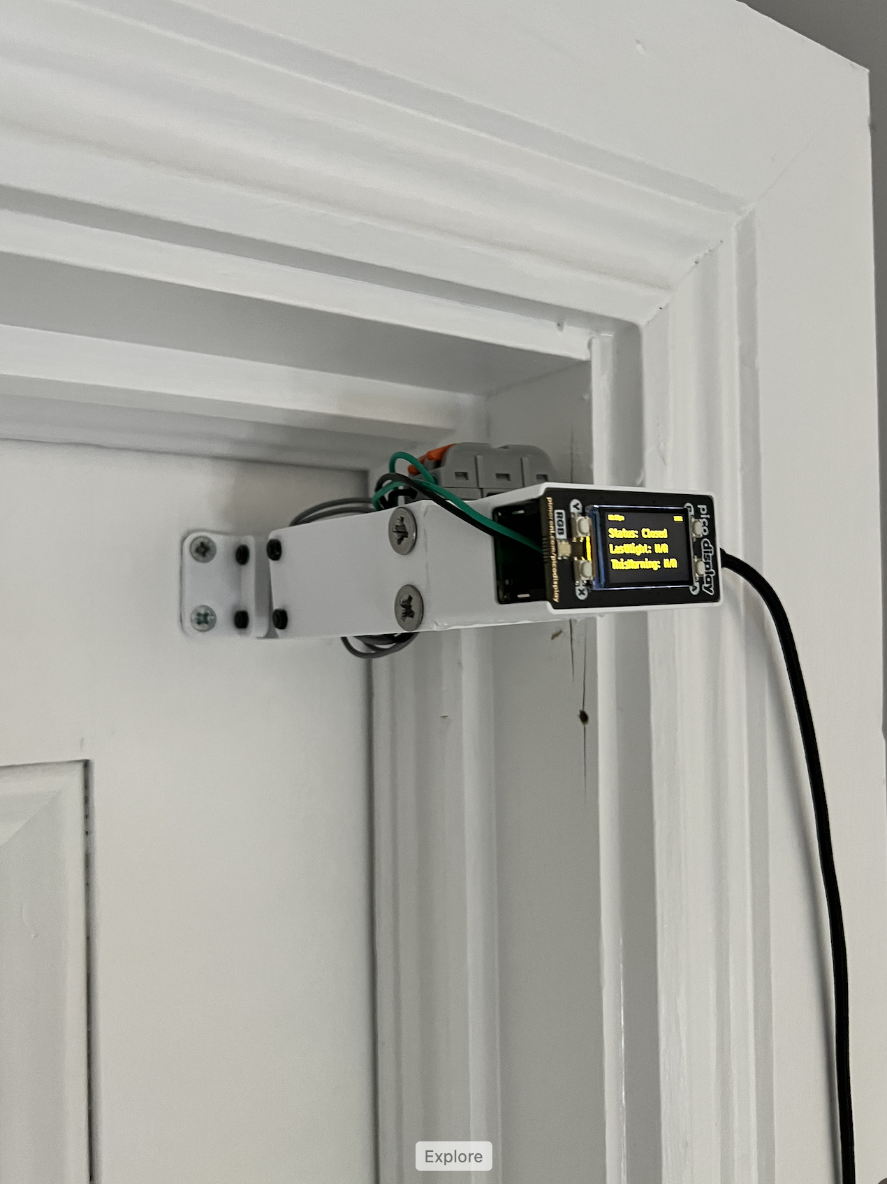 Mount for magnetic door sensor (MC-51) with optional Raspberry Pi Pico W and Pico Display Pack Mount - photo 4