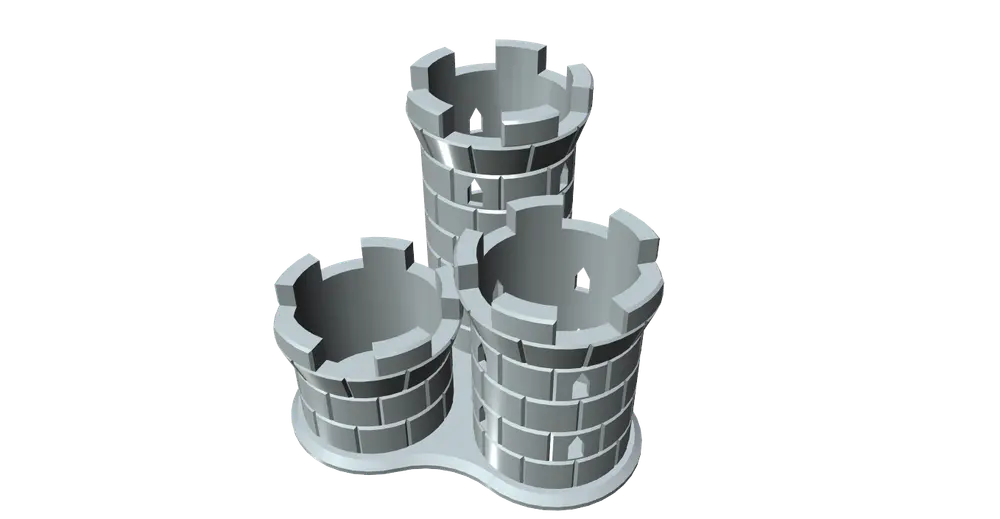 Pencil Holder pencils holder Pencil Stand pencils stand Pen Holder pens holder pen stand pens stand ofiice organizer desk organizer desktop organizer CASTLE TOWERS easy print without support - photo 2