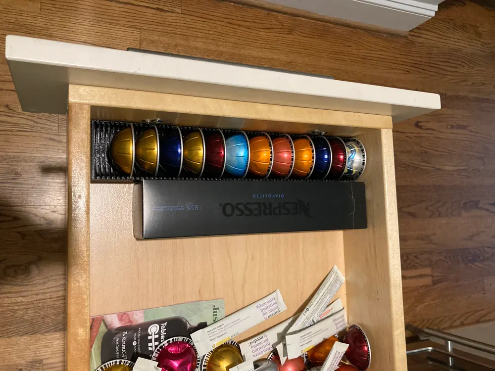 Nespresso Vertuo Pod Drawer Organizer (fully-parameterized, auto-splits into multiple parts) - photo 2