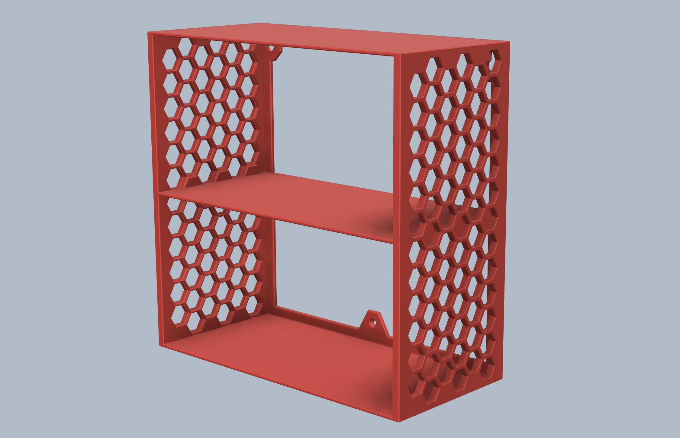 Triple Shelf with Honeycomb Storage Wall Sides 320mmW x 150mmD