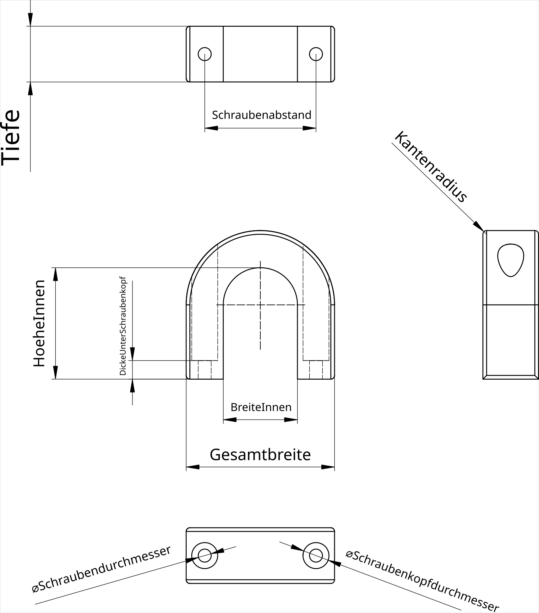 U-Clamp U-Schelle (FreeCAD) fully parametric - photo 2