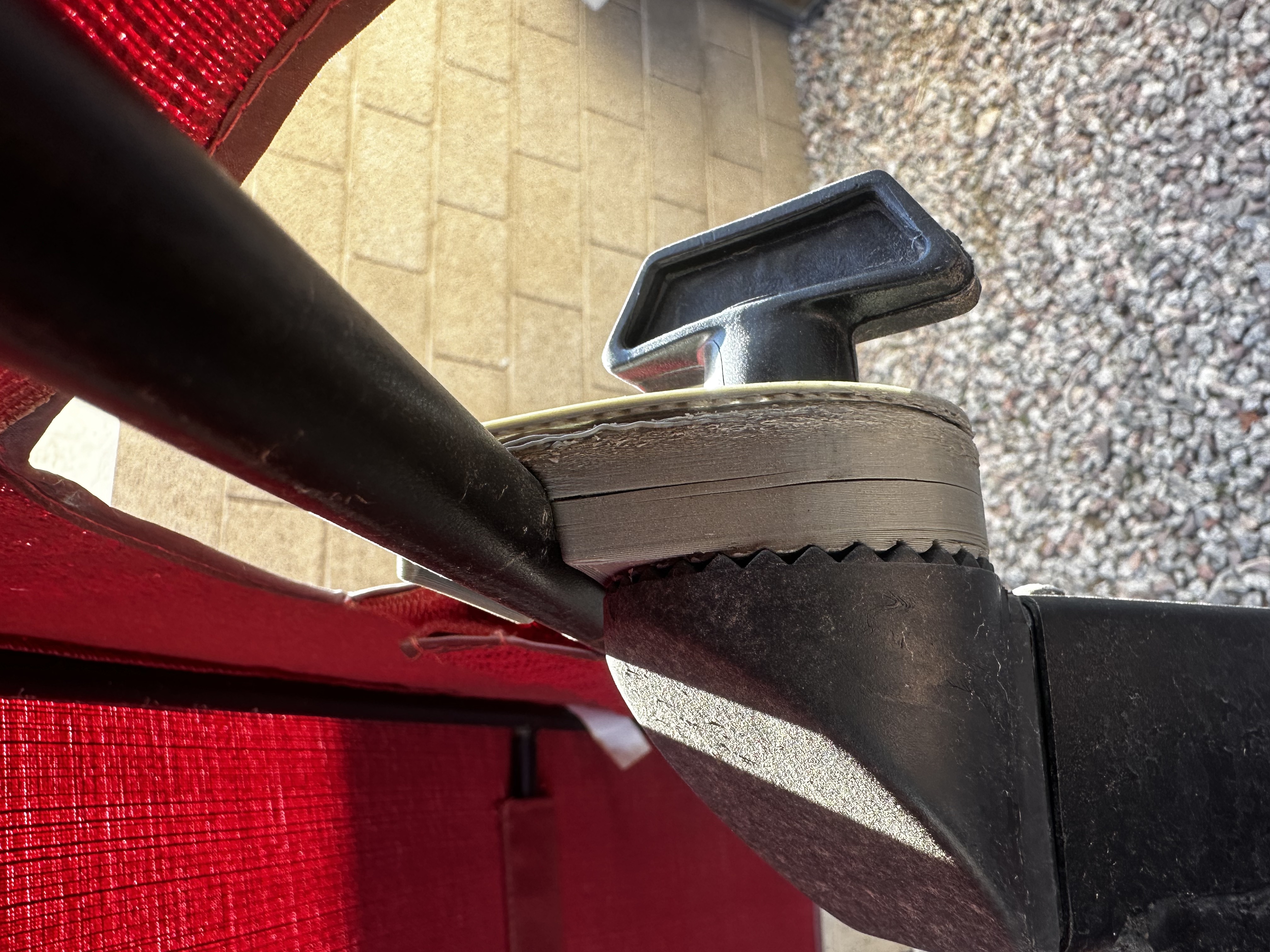Replacement toothed clamp part with 2 holes to hold canopy frame at any angle on a Belden Park V1 Patio Swing - photo 4