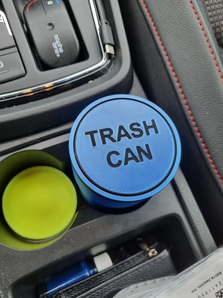 Trashcan/cup for car cupholder - Printed in place