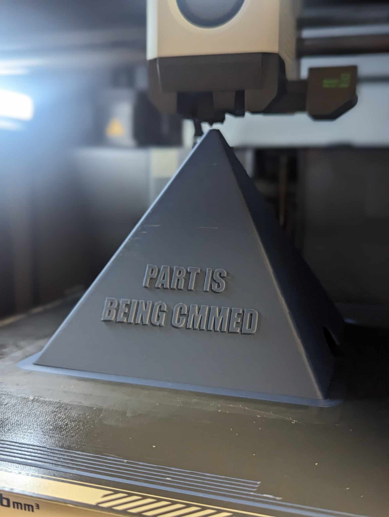 CMM "PART IS BEING CMMED" PLACE MARKER