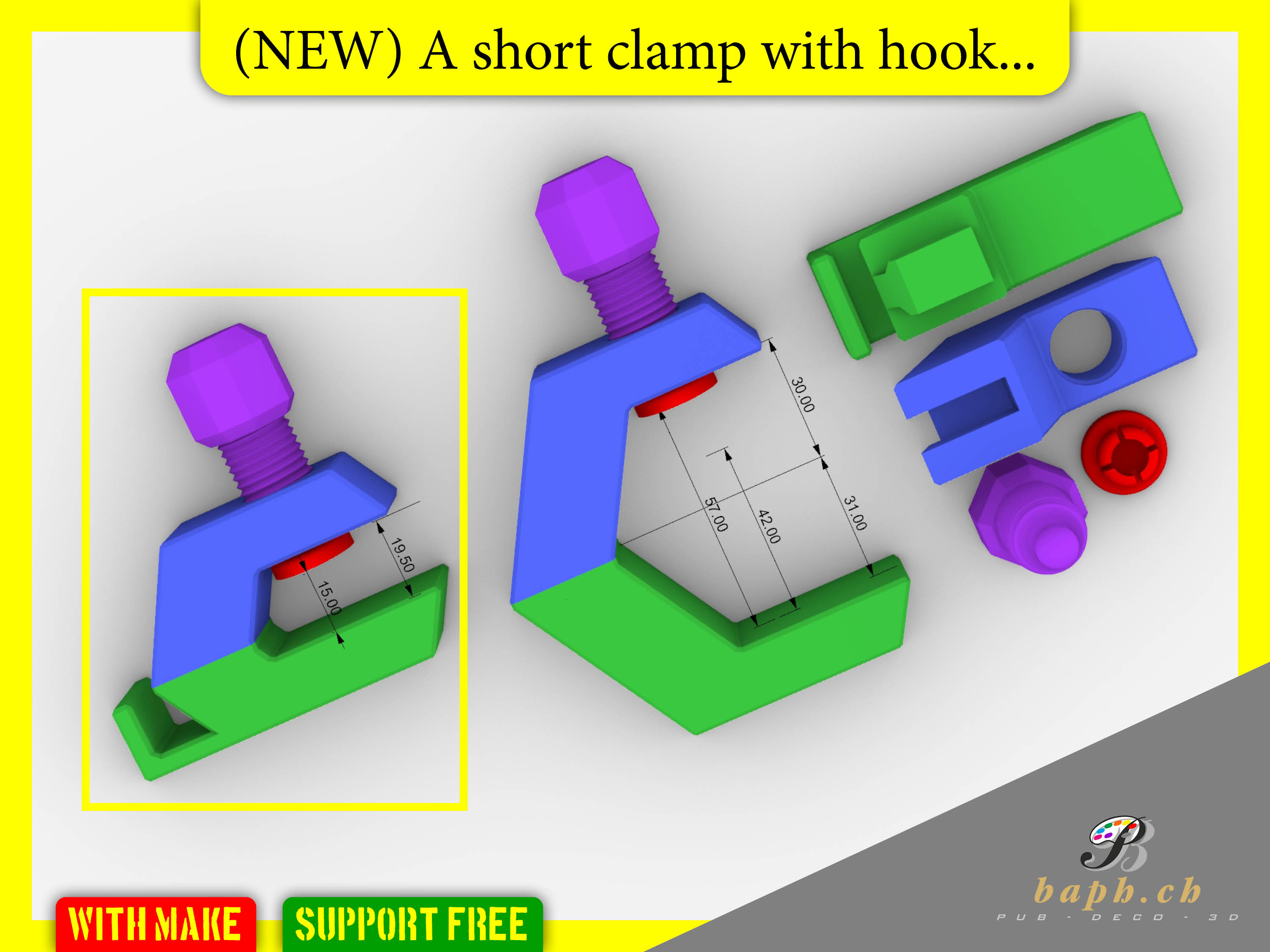 PETG Prusament Clamp customizable - photo 2