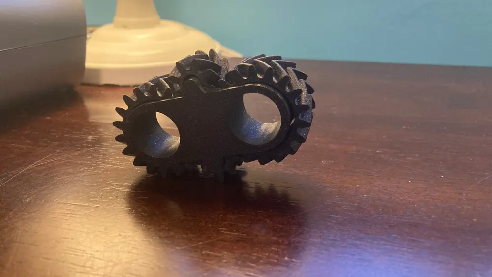 Print-in-Place Spinning Helical Gear Fidget Tortured test