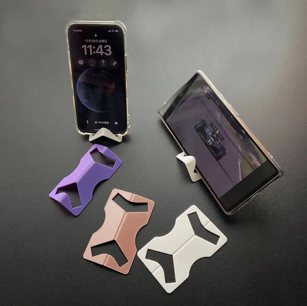 The most simple credit-card sized phone stand - less than 5g of filament - very stable with 2 viewing angles choice - photo 3