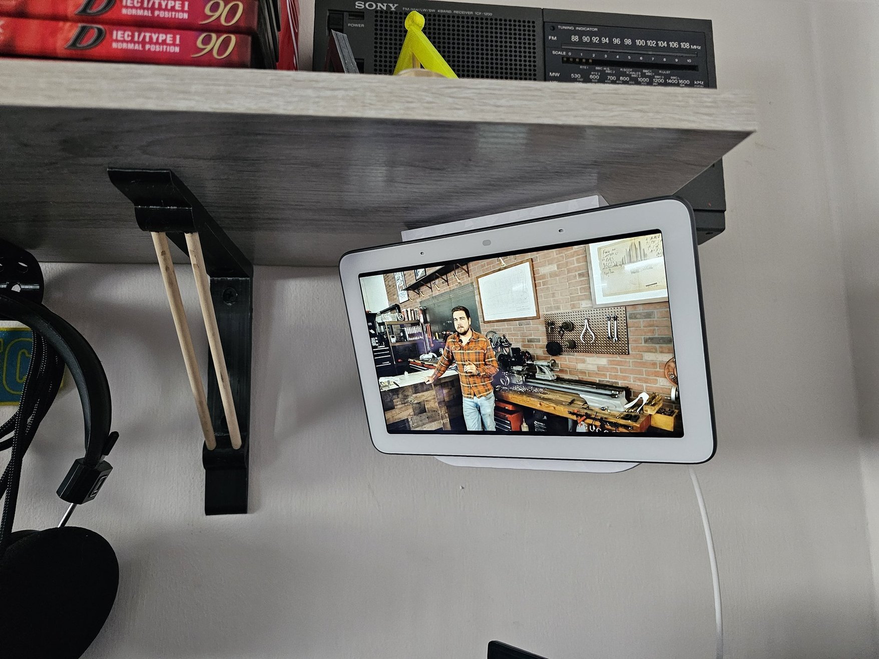 Nest hub under under shelf bracket