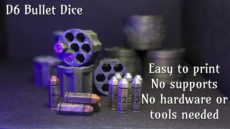 D6 Roller Bullets, dice and spinning container