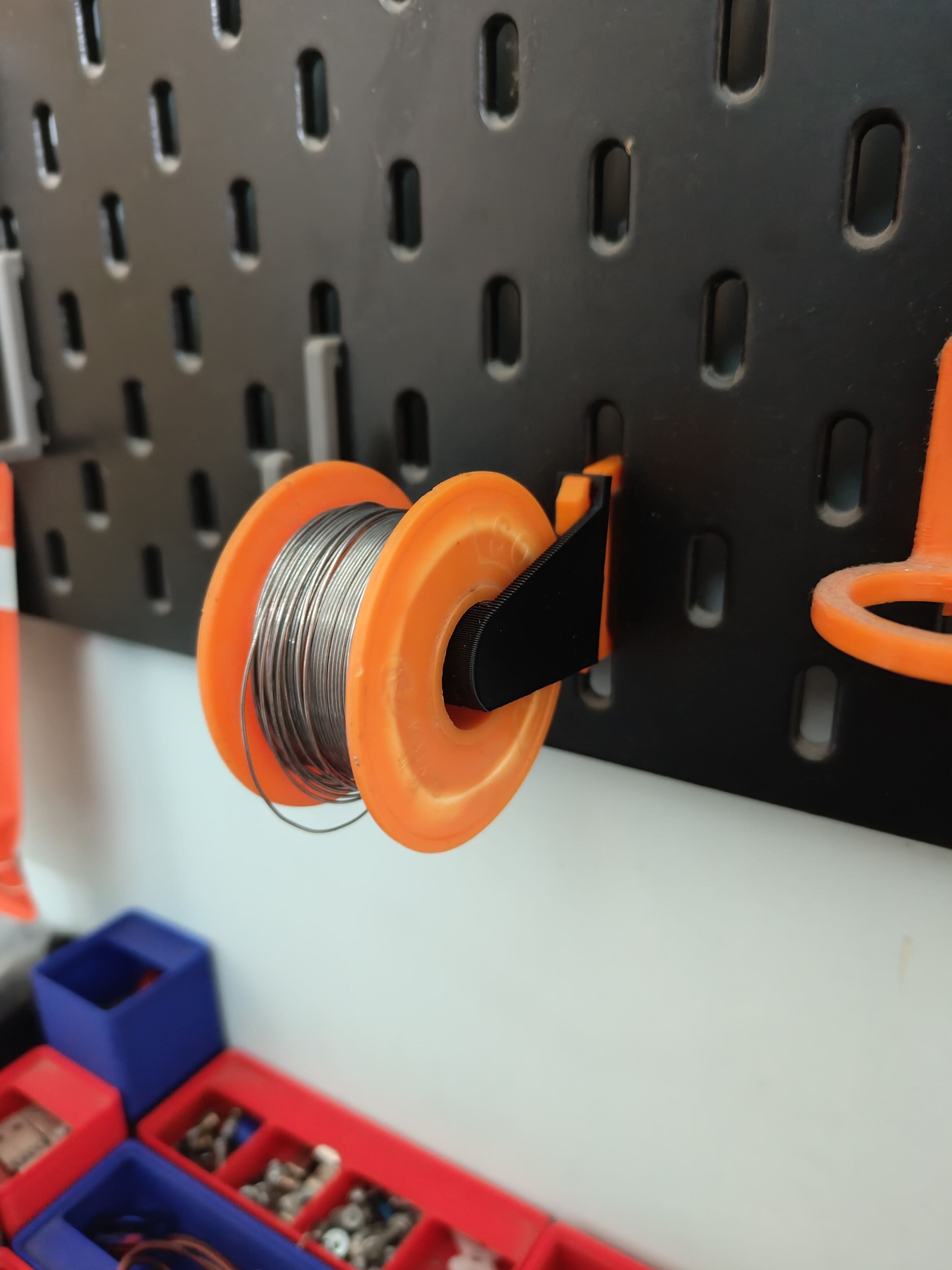 Soldering Wire Spool Holder for IKEA Skadis peg board