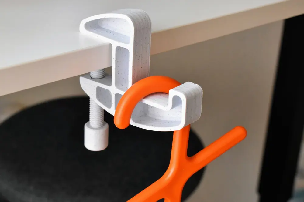 Desk clamp with hook