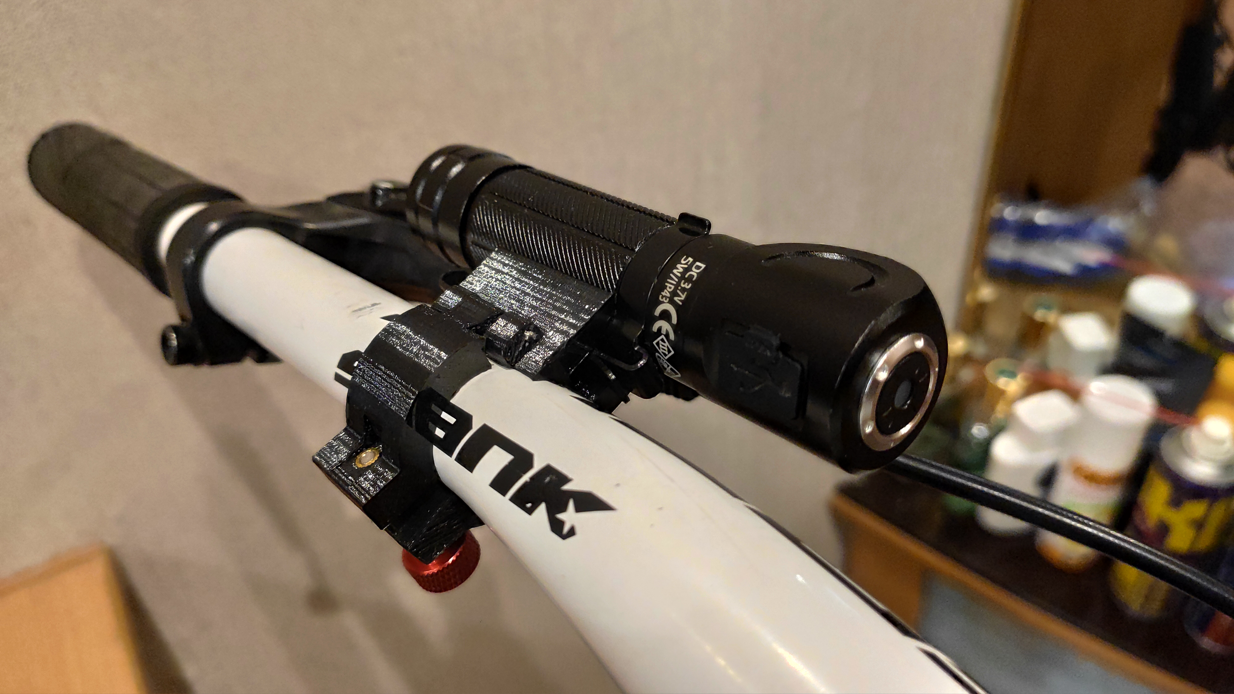 Headlight LED torch clamp mount for bicycle